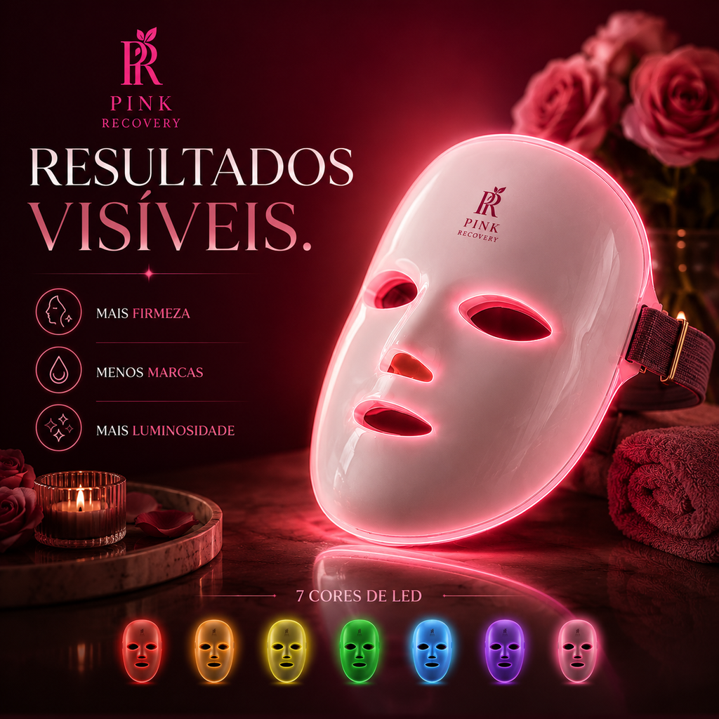 PinkMask Pro™ | Terapia Facial LED 7 Cores