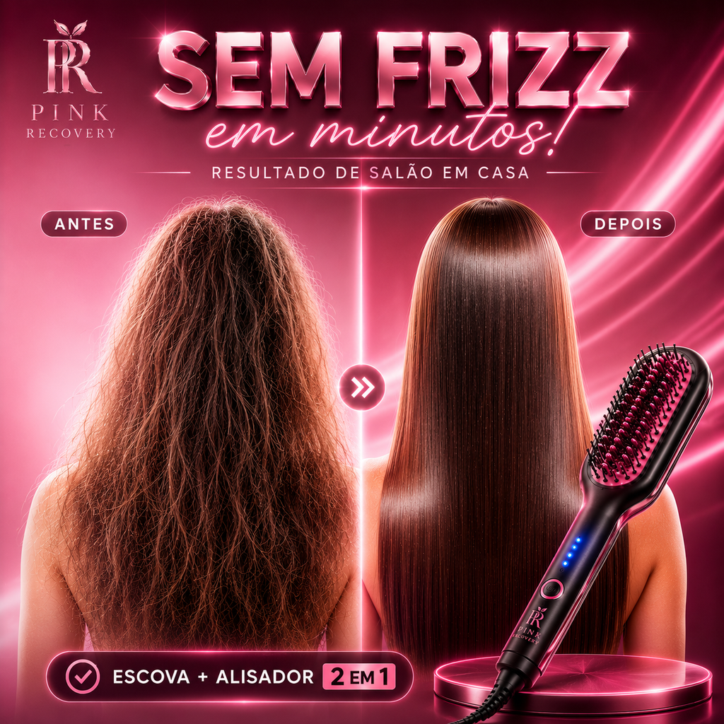 PinkHair Smooth Pro™ | Escova Alisadora 2 em 1