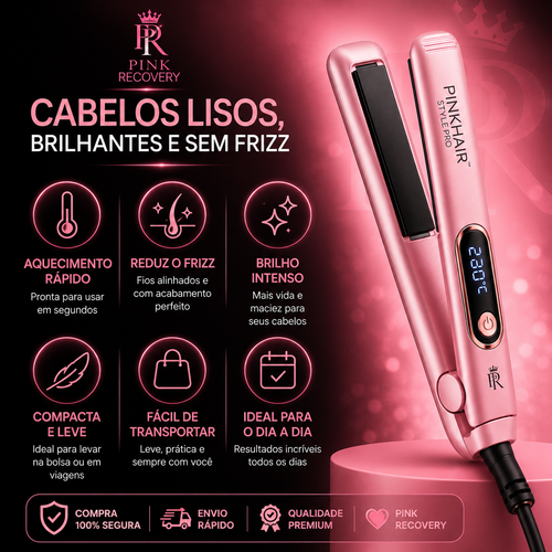 PinkHair Style Pro™ | Chapinha 3 em 1 Profissional