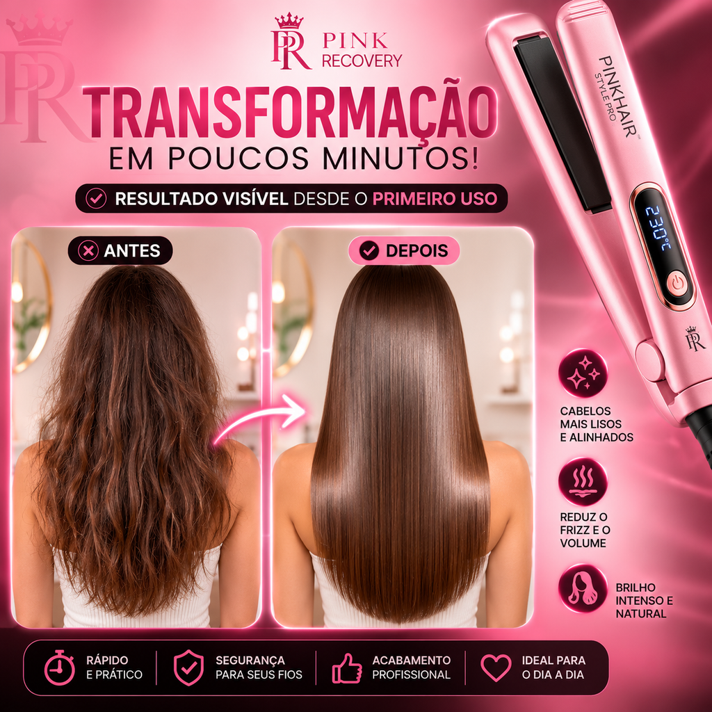 PinkHair Style Pro™ | Chapinha 3 em 1 Profissional