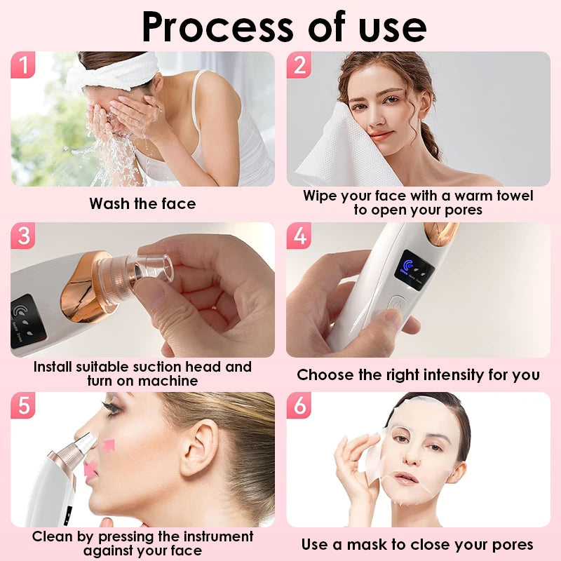 Electric Blackhead Remover USB Face Deep Cleansing Pore Beauty Machine Dead Skin Remover Face Vacuum Blackhead Removal Skin Care